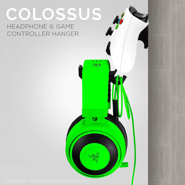 Colossus - Gamepad Controller & Headphone Hanger Holder - Designed for Xbox ONE, PS4, PS3, Dualshock, Switch, PC, Steelseries, Steam & More, Black by Brainwavz