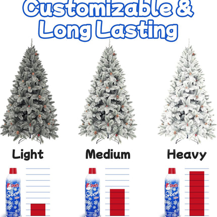 Prextex Winter Textured Snow Spray - 2 Pack 13oz Aerosol Bottles - Flocking Spray for Christmas Tree, Artificial Snow Spray for Crafts, Fake Snow for Windows, Holiday Decorations, Snow Effect