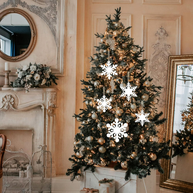 J-Fly Snow Wall Art Metal Snow Wall Hanging Decor Christmas Snow Wall Decor Winter Christmas Party Decor is Suitable for Indoor, Christmas Tree, Corridor, Concierge Winter Decoration Packaging 5