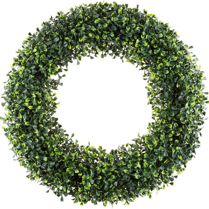 Pure Garden 19.5-Inch Boxwood Wreath - Round UV Resistant Artificial Spring, Summer, Fall, or Winter Wreath - Indoor/Outdoor Wreaths for Front Door