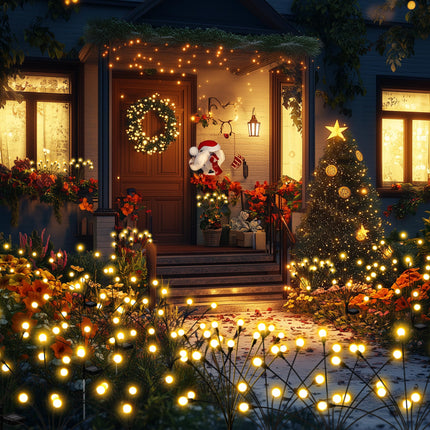 Solar Garden Lights, 60 LED Firefly Garden Lights Solar Outdoor, Solar Lights for Outside Sway by Wind,Solar Lights Outdoor Waterproof for Christmas Yard Patio Pathway Decoration (6 Pack)