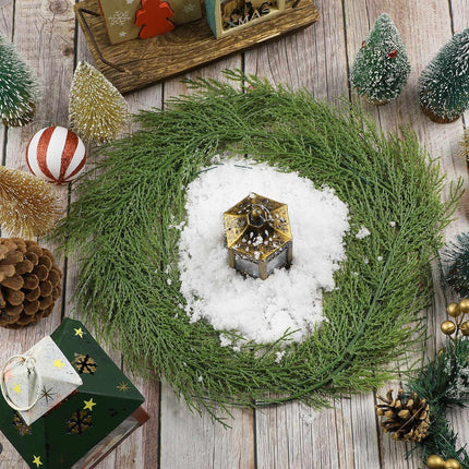 Sinmoe 60 Pcs Christmas Picks Artificial Pine Branches 13.7 Inch Faux Plants Cedar Sprig Pine Winter Leaves Christmas Snowy Greenery Branches for DIY Garland Home Garden Vase Decoration (Normal Style)