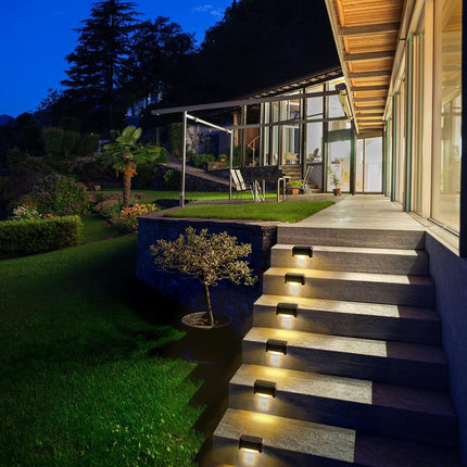 Solpex Solar Deck Lights 12 Pack, Waterproof Led Lights For Outdoor Stairs, Step, Fence, Yard, Patio, And PathwayWarm White