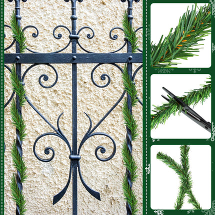 200 Pcs Christmas Garland Ties 12 Inch Christmas Garland Artificial Pine Garland Soft Green Garland for Christmas Holiday Craft Decorations Wrapping