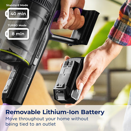 Bissell Cleanview Xr Pet 300W Lightweight Cordless Vacuum W Removable Battery, 40Min Runtime, Deepcleaning Furbrush & Tangle Brush Roll, Led Lights, Xl Tank, Dusting & Crevice Tool, Wall Mount