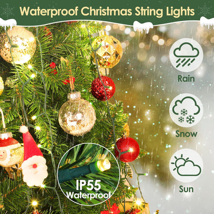 Christmas String Lights for Tree, 400 LEDs 6.6FT x 16 Strands 9 Modes Waterproof Waterfall Fairy Twinkle Lights with Remote & Timer for Decor