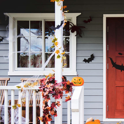 Artificial Fall Garland Maple Leaf, Hanging Vine Garland Artificial Fall Leaves Autumn Foliage Garland Thanksgiving Decor for Home Wedding Fireplace Party Christmas (B)