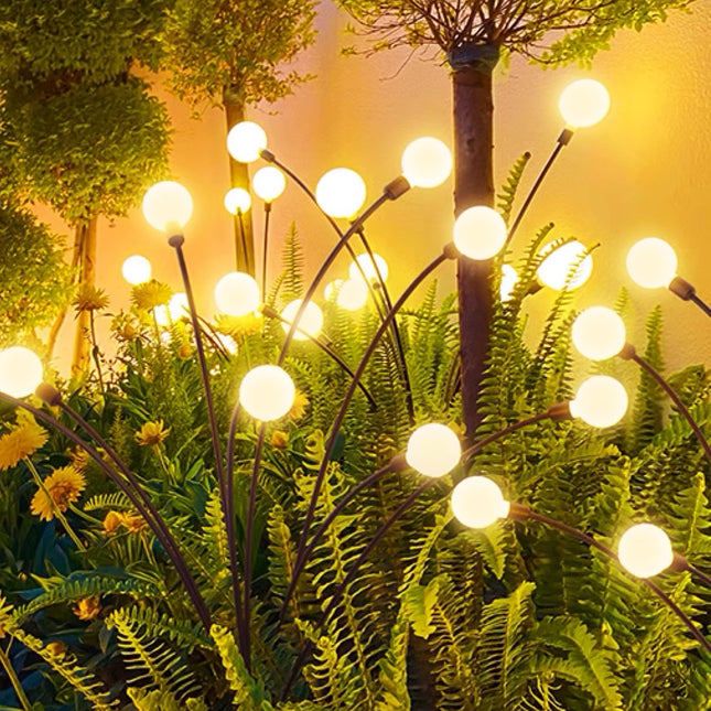 Solar Garden Lights,2 Modes Firefly Lights Solar Outdoor,Solar Lights for Outside Sway by Wind,Solar Lights Outdoor Waterproof for Christmas Yard Patio Pathway Decoration,Warm White(2 Pack)