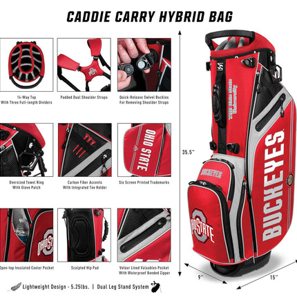 Team Effort NCAA Caddie Carry Hybrid Golf Bag