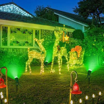 4 Pcs Christmas Spotlights Outdoor Green Spot Lights for Yard，Green Halloween Lights Green Landscape LED Lighting 12W IP66 Waterproof Spot Lights for Christmas Decorations St. Patrick's Day