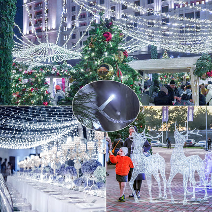 String Lights Indoor,YOUNGAR Twinkle Lights,98FT 200 LED 8 Modes White Christmas Lights Outdoor, 30V UL Small Lights Plug in for Home, Garden, Wedding, Party,Holiday Decoration