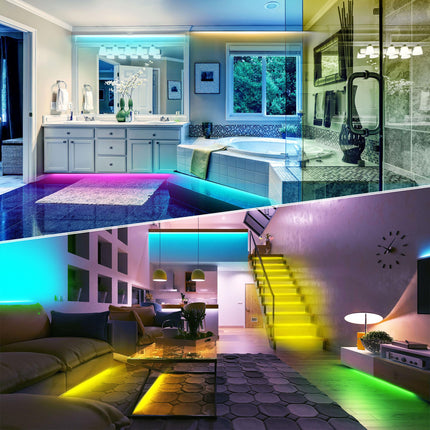 Outdoor Led Strip Lights Waterproof 32.8ft, Color Changing Led Light Strips with Remote, App Control, Music Sync RGB Led Strip Lights Outside IP68 Led Rope Lights for Roof Party Accessories