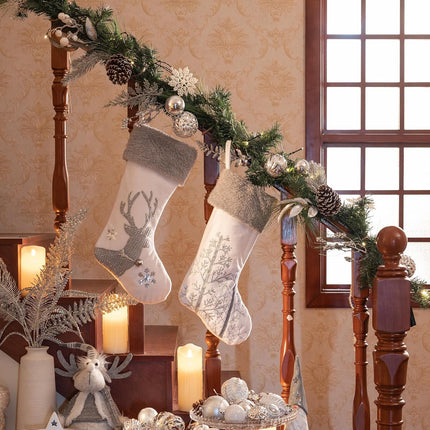 Valery Madelyn 6 feet Pre-Lit Christmas Garland with Lights for Mantle, Lighted Battery Operated Xmas Garland with Silver White Balls Snowflake for Front Door Fireplace Table Centerpiece Outdoor Decor