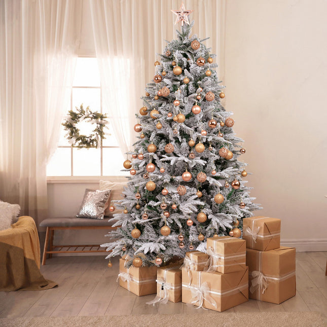 Christmas Ball Decorations Set of 101 Pcs, with Tree Topper, Best Ornaments s Ideas for Family and Friends