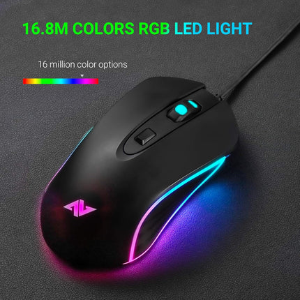 AM6 AM8 Gaming Mouse 4Dpi Levels (800, 1600, 2400, 3200) I Programmable Buttons I Wired Ergonomic USB Mouse (AM8)