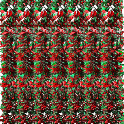 Lenwen 11 Pcs 180.45 ft Christmas Tinsel Garland Tree Garland Bulk Glitter Metallic Streamer Holiday Twist Tinsel for Wedding Birthday Party Supplies Hanging Tree Decorations (Red, Green, Sliver)