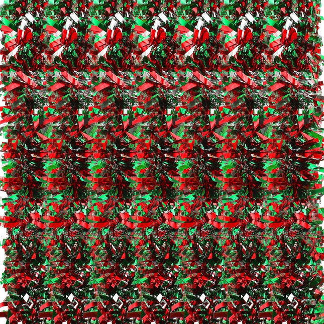 Lenwen 11 Pcs 180.45 ft Christmas Tinsel Garland Tree Garland Bulk Glitter Metallic Streamer Holiday Twist Tinsel for Wedding Birthday Party Supplies Hanging Tree Decorations (Red, Green, Sliver)