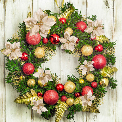 Boao 24 Pieces Christmas Artificial Glitter Poinsettia Flowers Xmas Flowers Wedding Christmas Tree Year Ornaments(Gold)