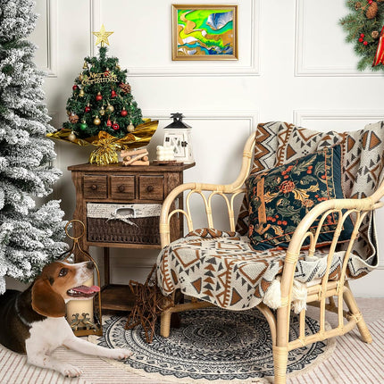 XmasExp 20" Mini Christmas Tree Set Small Christmas Tree Tabletop Christmas Tree Artificial Christmas Tree with Star Treetop,Ornaments Balls,Bells and Pine Cones DIY Christmas Decorations Green