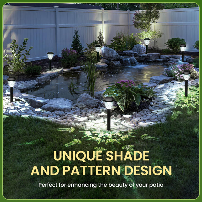 Solar Outdoor Lights, Bright Solar Christmas Lights Outdoor with Great Pattern, Waterproof Auto On/Off Solar Lights for Outside Garden Walkway Driveway Yard Pathway(16 Pack)