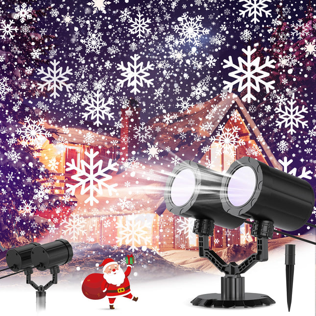 Christmas Projector Lights Outdoor, LED Snowflake Projector Lights Outdoor, Waterproof Christmas Light Projector Outdoor Landscape Spotlights Christmas Decorations for Holiday Wedding Yard Decor