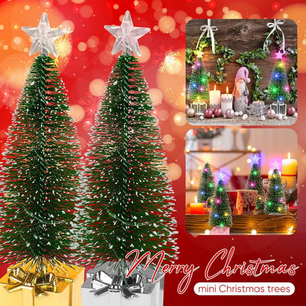 Mini Christmas Tree with Lights, 4 Pack Tabletop Christmas Tree with Lights for Christmas Decorations Indoor Xmas Holiday Party, Christmas Centerpieces for Tables (4)