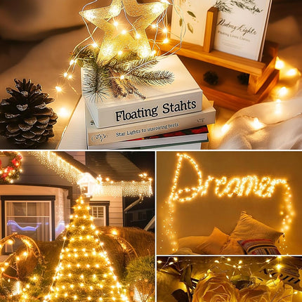 Minetom USB Fairy Lights Plug in, 66 Feet 200 LED Twinkle String Lights with Remote and Timer, Waterproof 8 Modes Starry Lights for Indoor Wreath DIY Party Wedding Christmas Decoration, Warm White