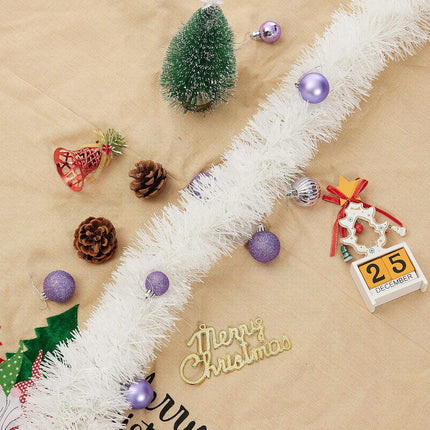 50 Foot Tinsel Garland for Christmas Decorations, Artificial Non-Lit Soft Christmas Garland, White Christmas Garlands Decoration for Indoor, Outdoor, Holiday, Party and Wedding (1 Pack)