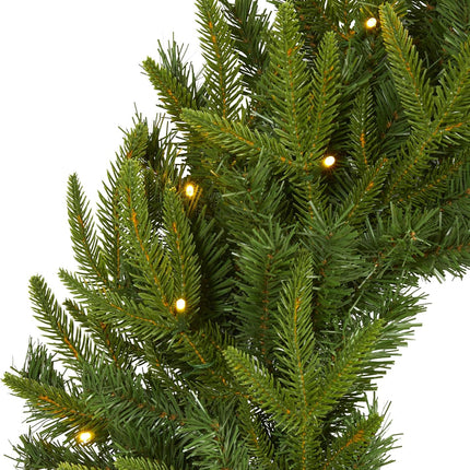 Nearly Natural 24in. Long Pine Artificial Christmas Wreath with 35 Clear LED Lights