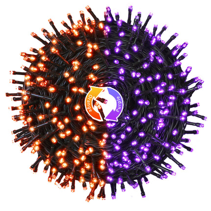 JMEXSUSS 250 LED Orange and Purple Halloween Lights: 11 Modes Halloween String Lights Outdoor Waterproof with Remote Control - 91.5ft Orange Purple Lights for Garden Patio Holiday Party
