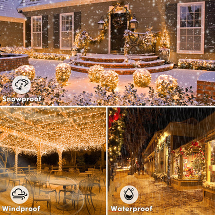 est Rechargeable Fairy Lights 66FT 2-Pack, 200 LED String Lights Battery Operated with Remote&Timer, Waterproof Outdoor Twinkle Lights for Camping DIY Christmas Party Garden Tree, Warm White