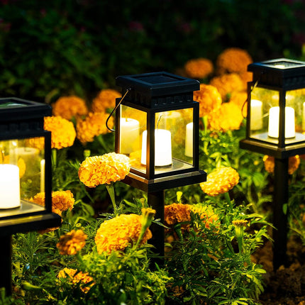 Solpex Solar Pathway Lights 8 Pack Led Outdoor Hanging Lanterns Solar Lights With Stake For Walkway, Ip64 Waterproof Decorative