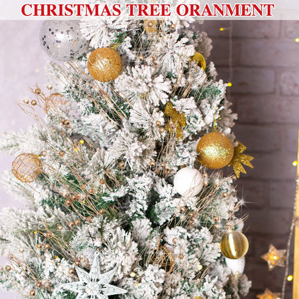 Giegxin 16 Pack Christmas Picks and Sprays, 17 Inches Christmas Berry Stem Branches for Christmas Tree Filler Decorations, Xmas Glittery Twigs Ornaments for Holiday Winter Decor(Rose Gold)