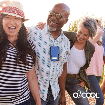 O2Cool Battery Powered Necklace Fan With Led Light, Lanyard, For Personal Cooling And Safety