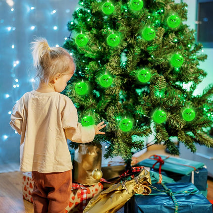 Grinch Christmas Lights Indoor,20 LED 10 Ft Battery Operated Grinch Christmas String Lights, Waterproof Grinch Christmas Decorations for Home Garden Outdoor Tree Decor
