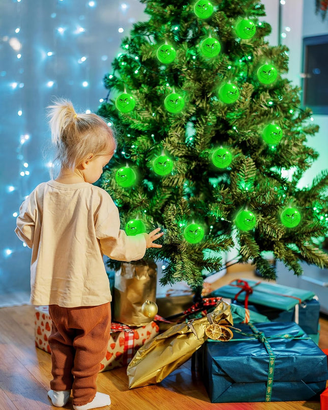 Grinch Christmas Lights Indoor,20 LED 10 Ft Battery Operated Grinch Christmas String Lights, Waterproof Grinch Christmas Decorations for Home Garden Outdoor Tree Decor
