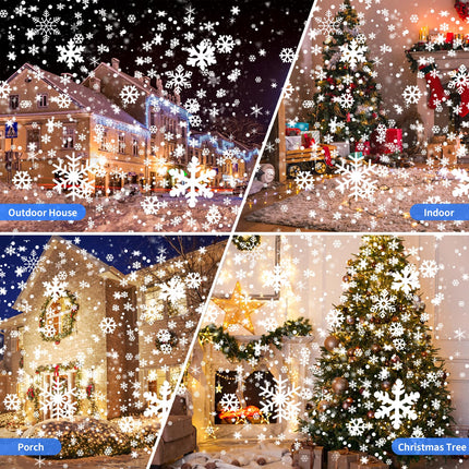 Christmas Projector Lights Outdoor, Waterproof & Adjustable LED Christmas Snowflake Projector Lights Indoor for Halloween, Christmas, Home Birthday Party and Garden Decoration