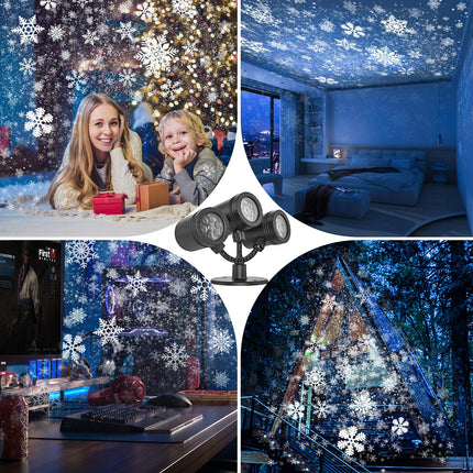 Snowflake Projector Light, Snowflake LED Christmas Light Projector - Waterproof Holiday Decorations for Outside Yard and House-【LL-050-2】