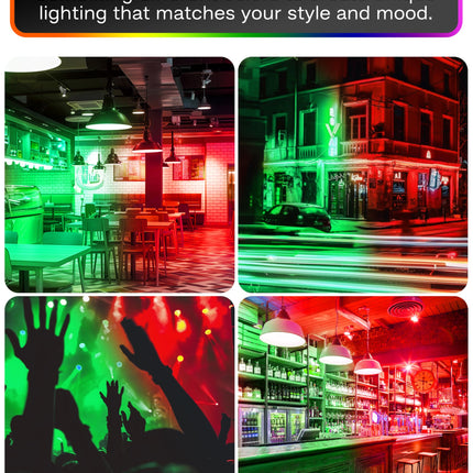 LED Flood Red Green Light Bulb, 15W Equivalent 150W, Par38 Red Green Flood Light, E26 Base, Colored LED Light Bulbs, Not-dim Ideal for Christmas, Halloween, Party, Holiday, 2 Pack