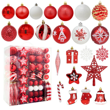 Joiedomi 157 Pcs Christmas Ornaments with a Star Tree Topper, Shatterproof Christmas Ornaments for Holidays, Party Decoration, Tree Ornaments, Events, and Christmas()