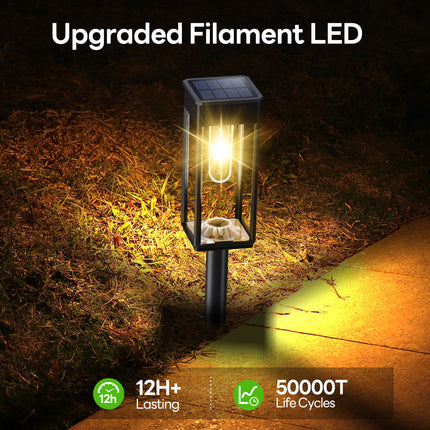 Solar Lights Outdoor Pathway 8Pack, Bright Solar Pathway Lights Outdoor Waterproof, Pathway Lights Solar Powered IP65, Solar Walkway Lights Outdoor Path Lighting for Landscape Yard(Warm White)
