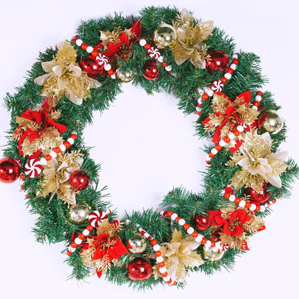 obmwang 10 Feet Christmas Wooden Bead Garland Christmas Candy Garland Red and White Peppermint Candy Bead Garland for Xmas Party Supplies Holiday Decor (Red and White)