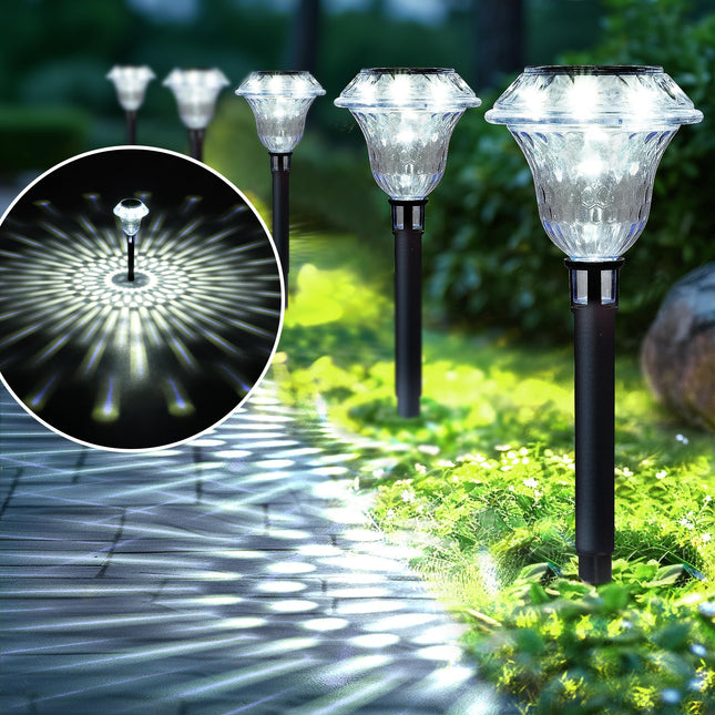 SOLPEX Solar Lights Outdoor, Pathway Garden Decor Lights, Solar Powered Waterproof Decoration for Patio Front Porch Yard Outside Landscape Lighting(8 Pack Cold White)