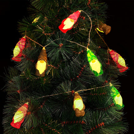Christmas String Lights Gnome LED String Lights 5.9 Feet 10 Winter Garland Lights String Red Green White Lights String for Christmas Tree Supply Indoor Outdoor Garland(Charming Style)