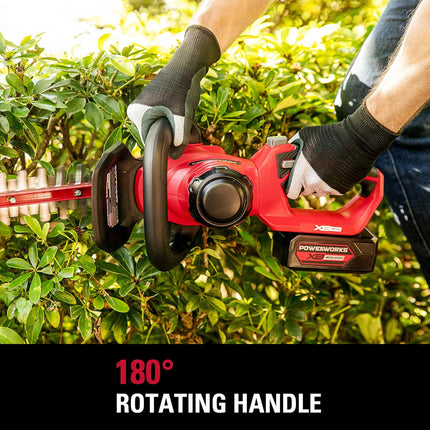POWERWORKS 40V 24 Inch Cordless Hedge Trimmer Electric Grass Trimmer, Dual Action Blade & 3/4" Cutting Capacity, XB 2Ah Battery and Charger Included ,for Bush Lawn and Garden