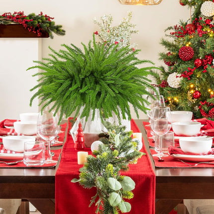 6 Pieces Christmas Norfolk Pine Branch 18 Inch Norfolk Pine Stems Artificial Norfolk Christmas Greenery Plants DIY Crafts Faux Pine Branches for Xmas Home Decor Garland Wreath Craft