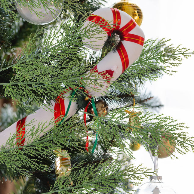 Alpurple 40 PCS Artificial Pine Leaves Branches-13.7 Inches Fake Greenery Pine Sprigs-Faux Pine Leaves Picks for DIY Garland Wreath Christmas Embellishing and Home Garden Decoration (40PCS)