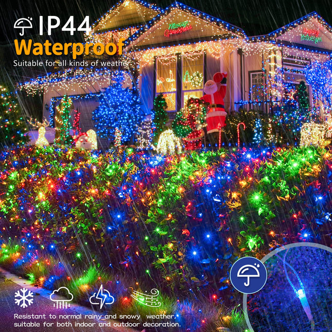 HEYFUNi 192 LED Net Lights Outdoor Mesh Lights,8 Modes Net Lights for Bushes Plug in, Waterproof Christmas Net String Lights for Bushes Ceiling Wedding Indoor Outdoor(9.8ft x 6.6ft,Multicolor)