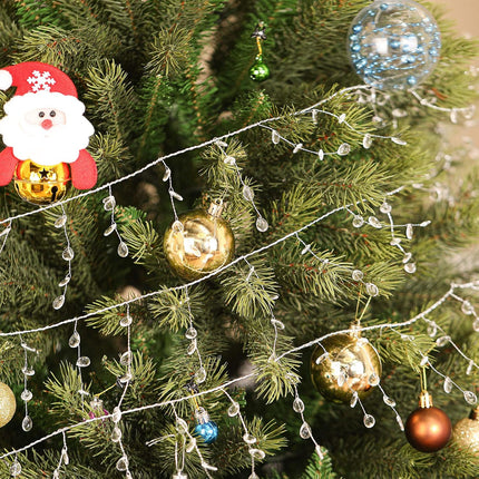 WILLBOND Ice Wire Clear Garland Steel Wire Acrylic Crystal Garland Faux Crystal Bead Garland Tree Bead for Wedding, Birthday Party Decoration (33 ft)