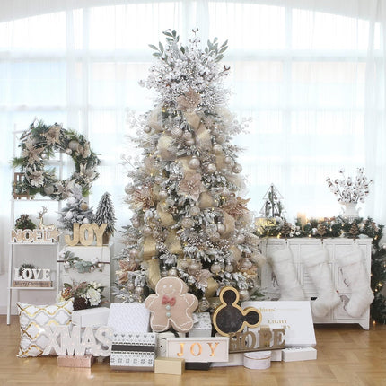 Sea Team 70mm/2.76" Shatterproof Clear Plastic Christmas Ball Ornaments, Transparent, See-Through, Crystal Baubles, Bulbs with Stuffed Delicate Decorations for Xmas Tree (30 Counts, Champagne)